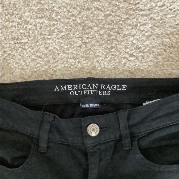 American eagle super stretch black ripped jeans - Picture 4 of 5